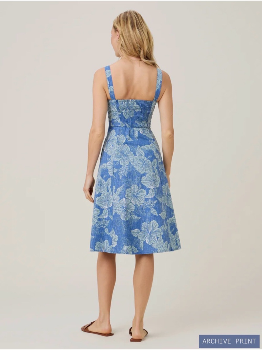 ALOHA BISCUS EMELINE DRESS - Blue Midi Reyn Spooner Dress - Picture 3 of 9